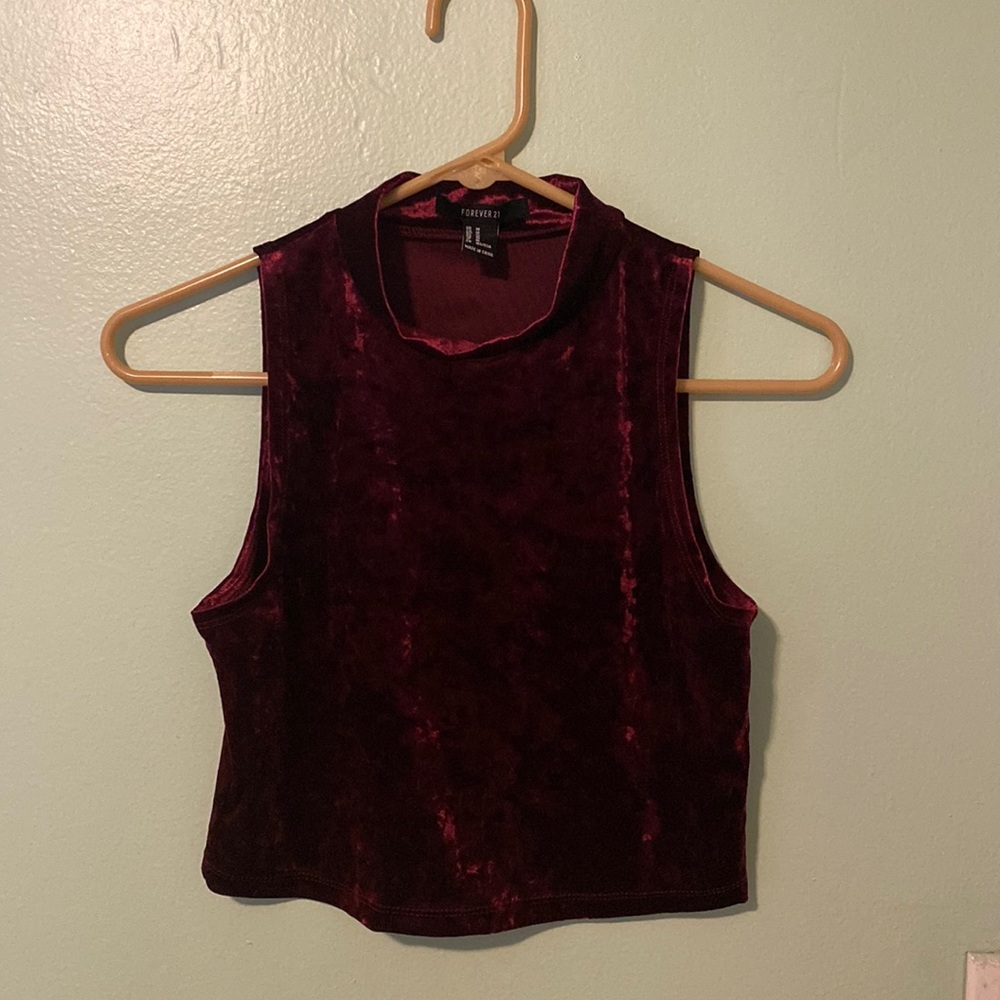 Red velvet crop top